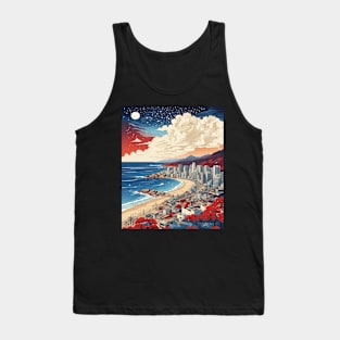 Busan South Korea Starry Night Travel Tourism Retro Vintage Art Tank Top